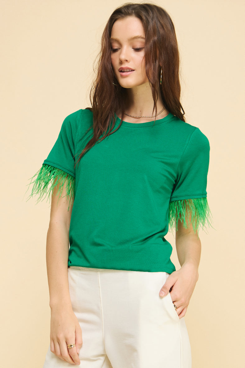Sunflower Basic T-shirt with Feathers