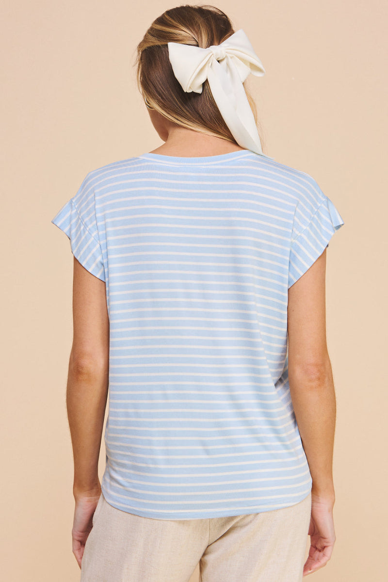 Hei V Neck Striped Tee