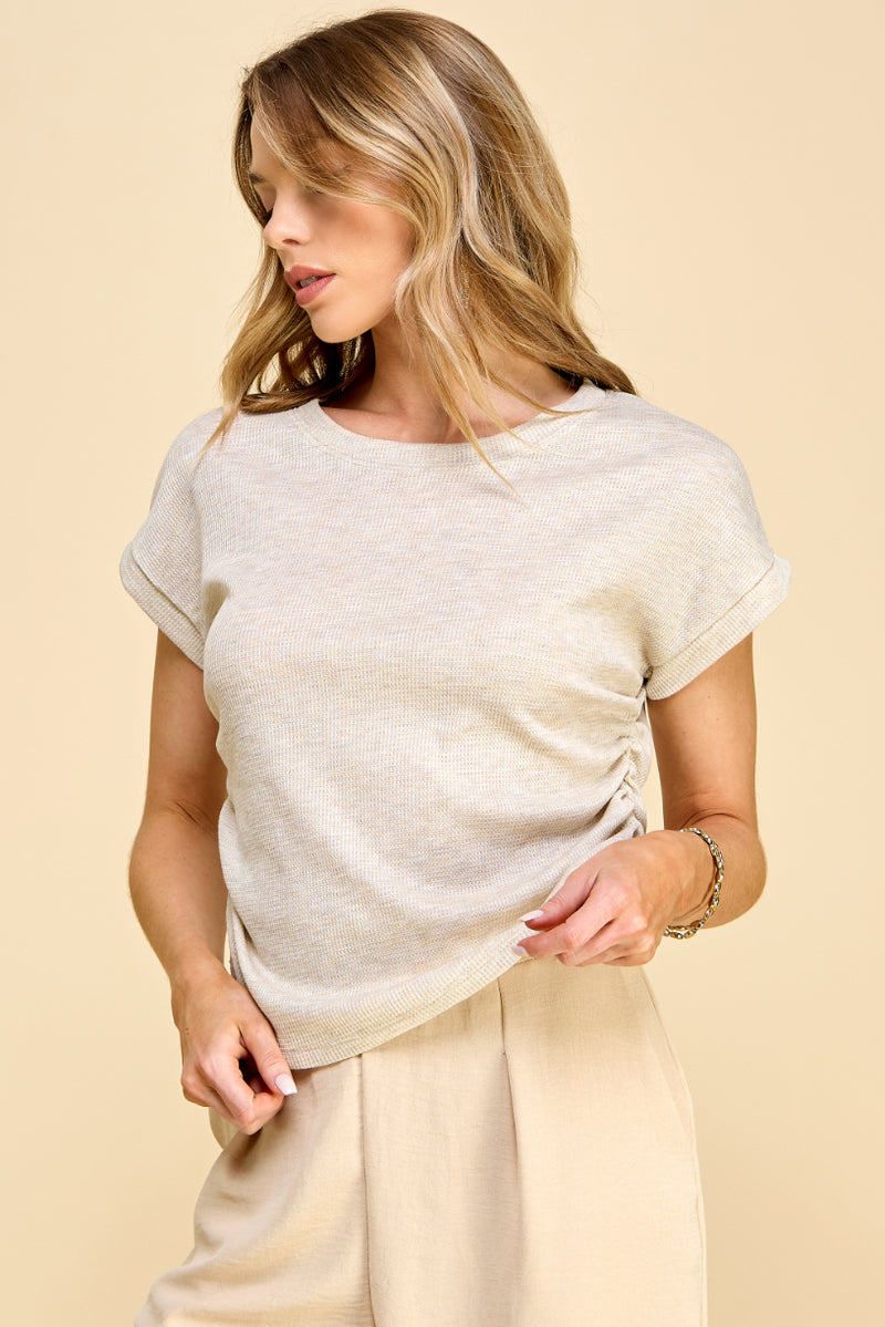 Oriana Side Ruched Top Thermal