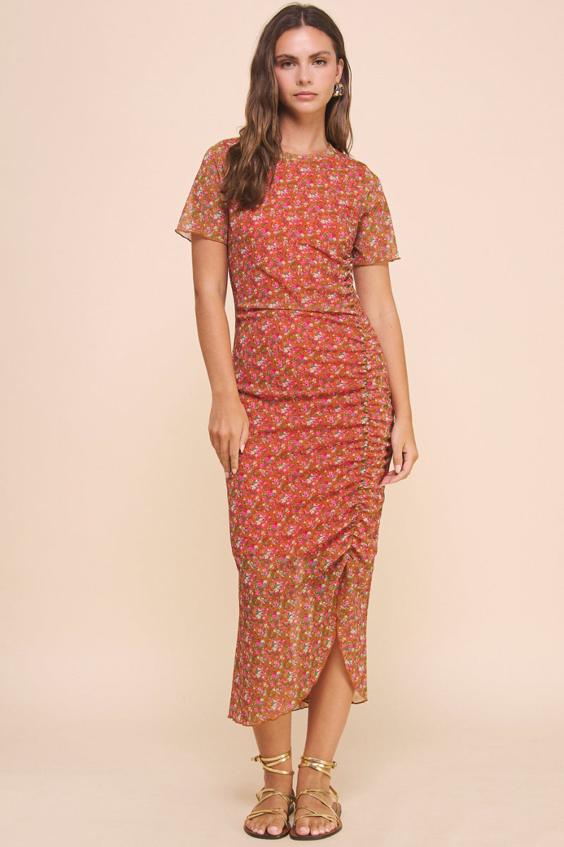 Mesh Ruched Dress