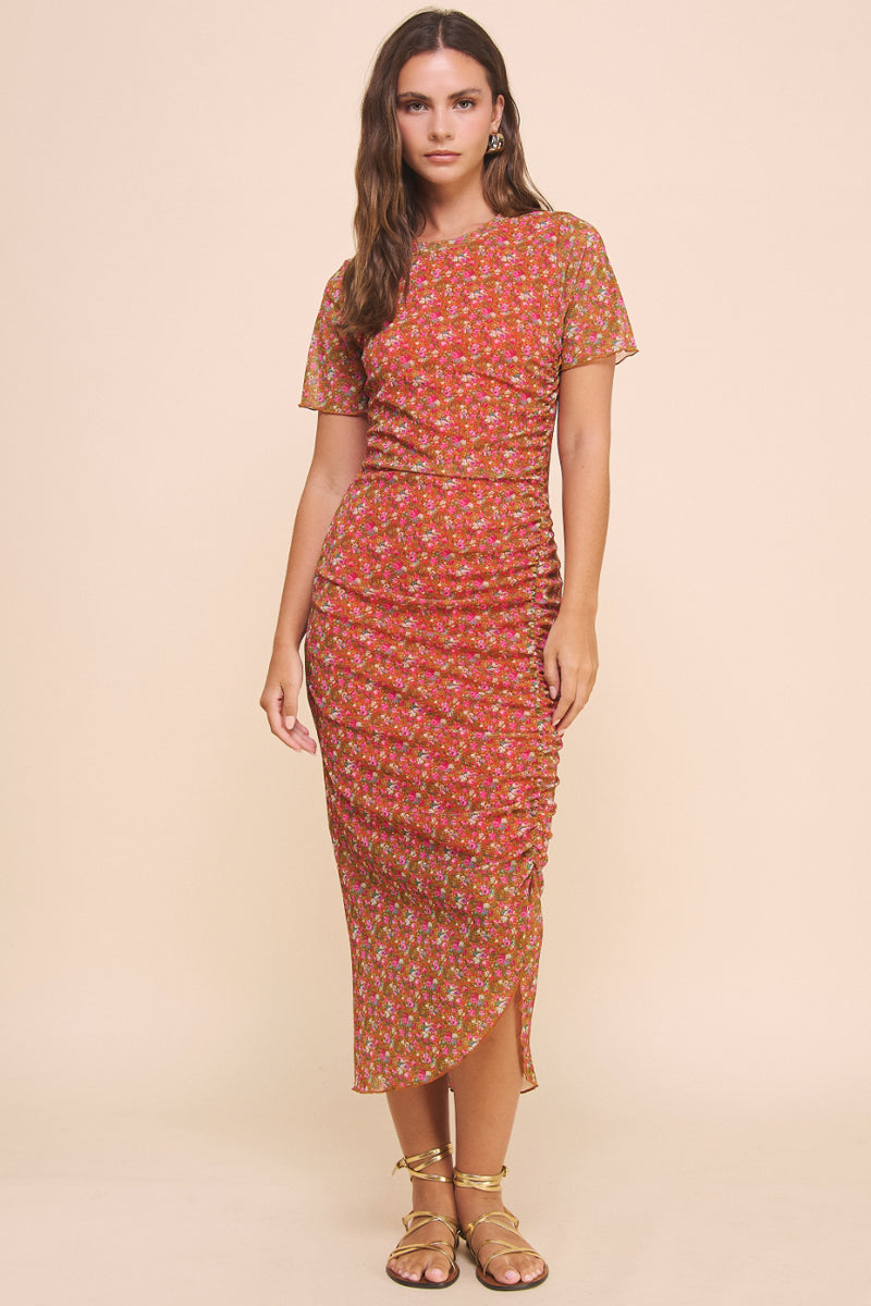 Mesh Ruched Dress