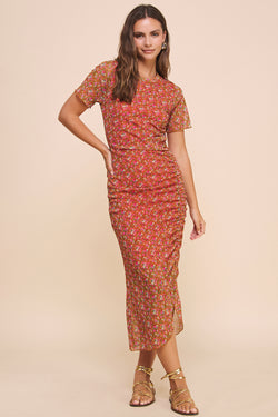 Mesh Ruched Dress