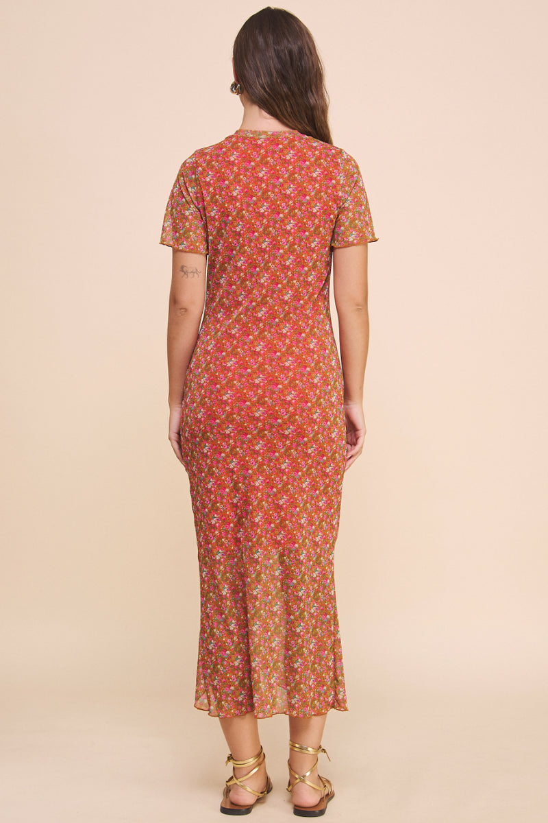 Mesh Ruched Dress