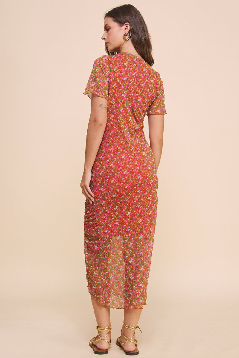 Mesh Ruched Dress