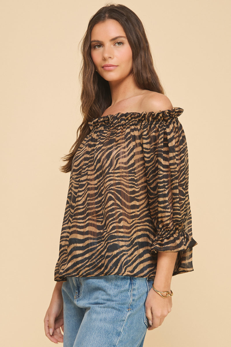 Off the shoulder Printed Top