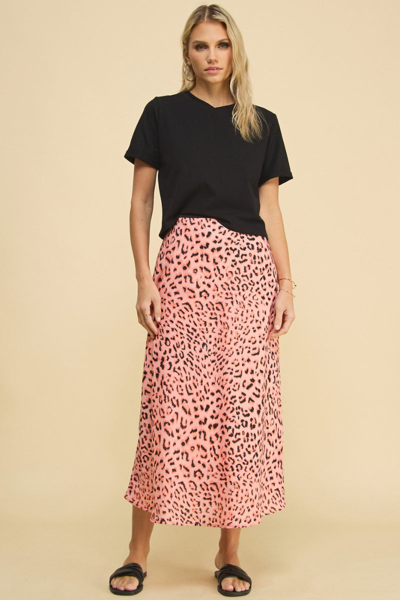 Animal Print Slip Skirt